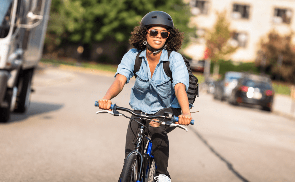 commuting on a bike